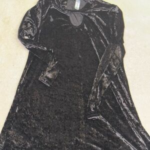 Black Velvet Long Sleeve Dress